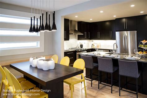 Modern Black And Yellow By Calgary Interior Designer