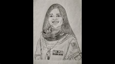 Kalpana Chawla Pencil Drawing Youtube