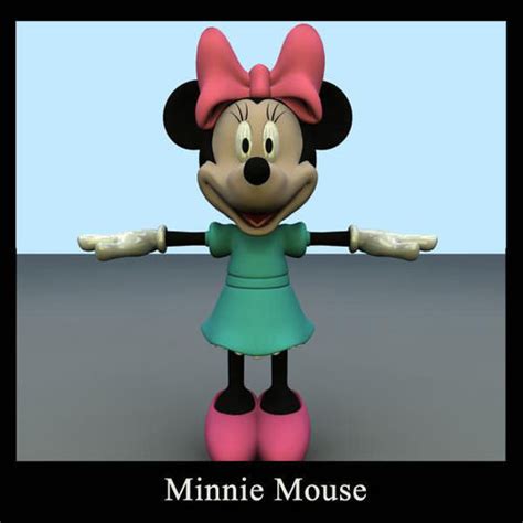 3d Model Minnie Mouse Vr Ar Low Poly Cgtrader