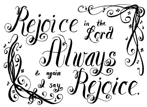 Rejoice In The Lord Calligraphy Download Etsy