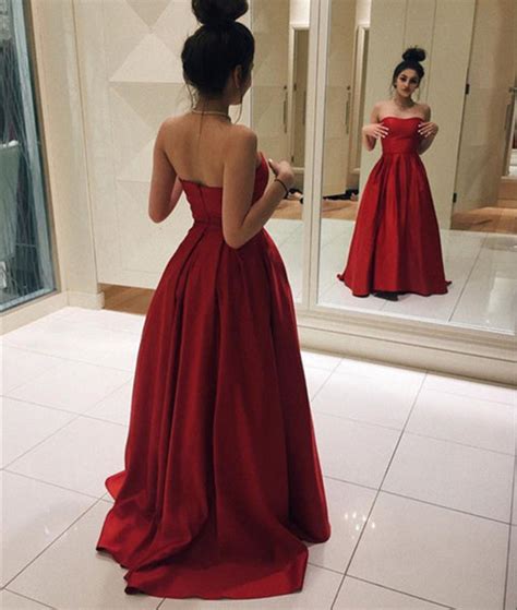Simple Fluffy Red Prom Dresses Red Formal Dresses Red Evening Dresse