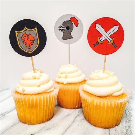Knight Cupcake Topper Roundtable Boy Birthday Medieval Etsy In 2021