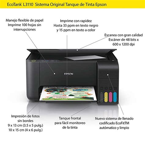 Gamer Epson Impresora Multifuncional L3210 Ecotank Tinta Continua