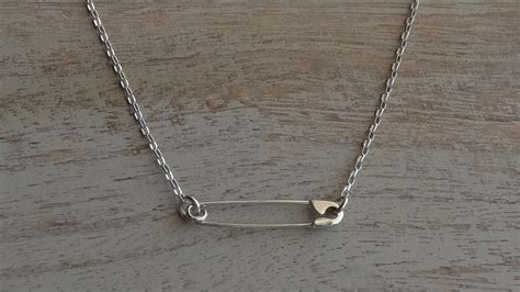 Sterling Silver Safety Pin Necklace Solidarity Charm Jewelry Etsy