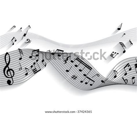Musical Notes Staff Background Stock Illustration 37424365