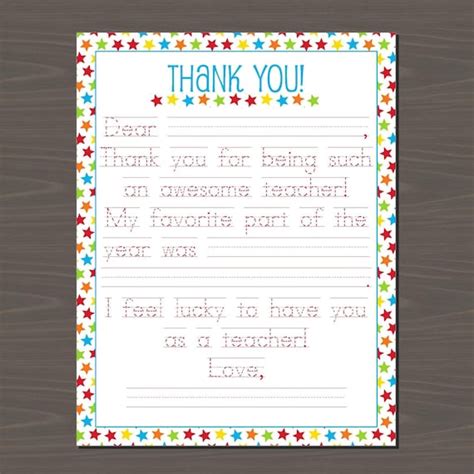 Teacher Appreciation Printable Letter Cute Teacher Etsy