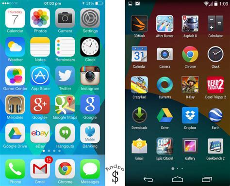 Ios 7 Vs Android 44 Kitkat The Smartphone Wars Andro Dollar