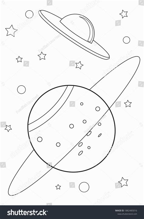 Illustration Of The Planets Uranus And Ufo Royalty Free Stock Vector