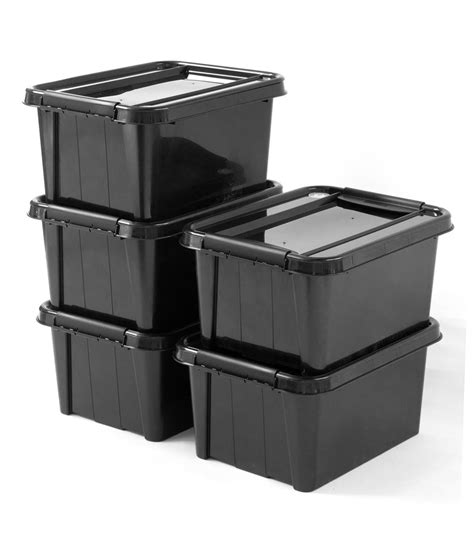 lot de 5 boites de rangement 32l plastique recyclé leroy merlin