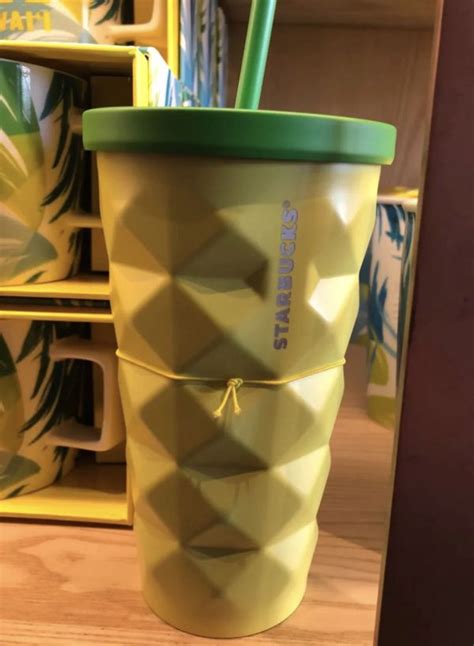 Starbucks Hawaii 2016 Pineapple Coffee Tumbler Cold Metal Cup 16oz