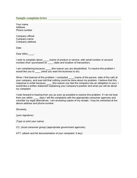 Nice Tips About Formal Complaint Letter Template Entry Level It Resume