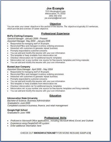 Printable Resume Templates Examples Resmud