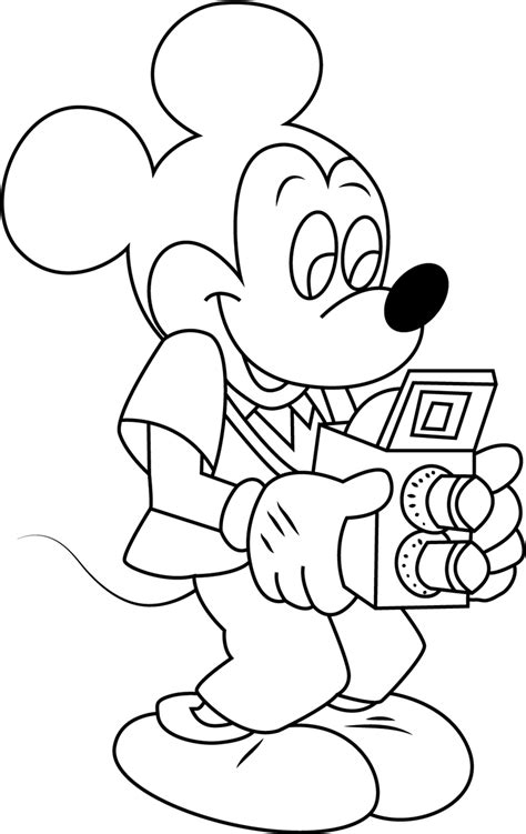 mickey mouse  camera coloring page  printable coloring pages  kids