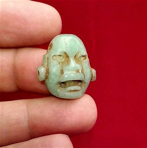 Olmec Carved Jade Stone Face Mask Pendant Antique Pre Columbian Artifact Mayan Antique Price