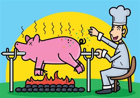 Pig Roast Vector Illustration 206738 Vector Art At Vecteezy