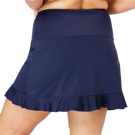 Swimsuits For All Womens Plus Size Ruffle Trim Swim Skirt Swimsuit