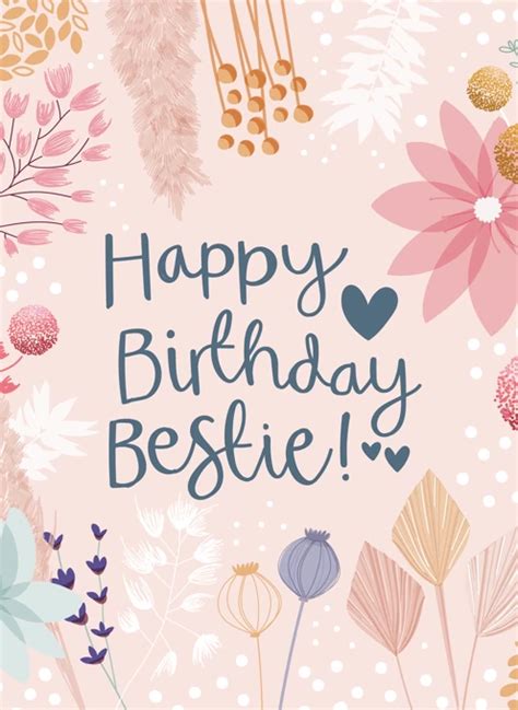 Happy Birthday Bestie By Two For Joy Illustration Cardly