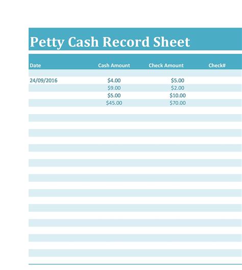 Petty Cash Log Template Printable Printable Templates Images And