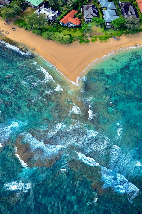 The Hawaiian Coast Line And Reef Viewed From Above Smithsonian Photo