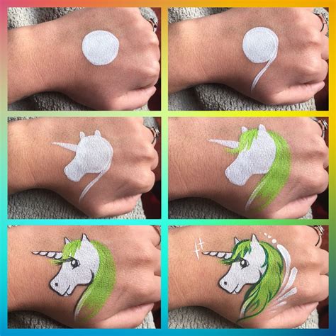 Step By Step Unicorn Face Painting Unicorn Face Painting Designs