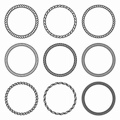 Rope Circle Vector Frame Round Thick Thin