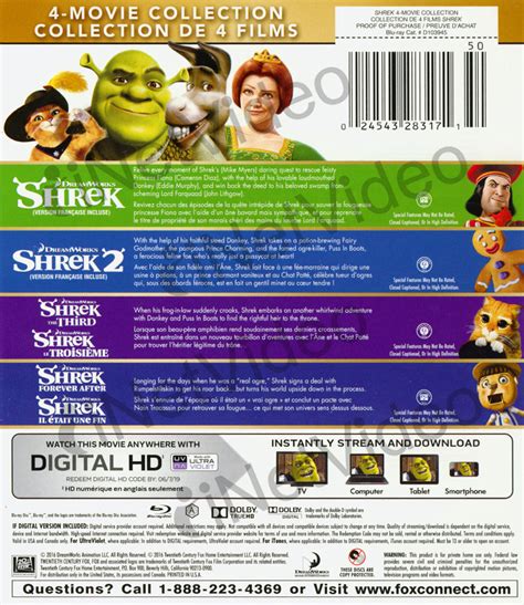 Shrek Anniversary Edition 4 Movie Collection Blu Ray