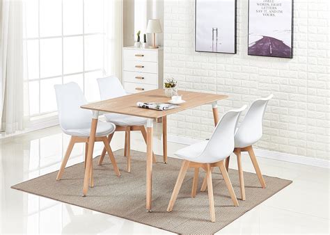 Pandn Homewares® Lorenzo Dining Table And 4 Chairs Set Retro And Modern