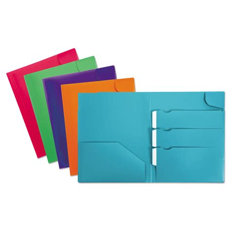 Divide It Up Four Pocket Poly Folder 110 Sheet Capacity 11 X 85