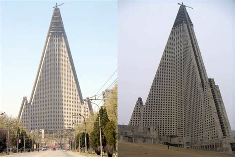 The Ryugyong Hotel Is An Unfinished 105 Story 330 Metre Tall Pyramid