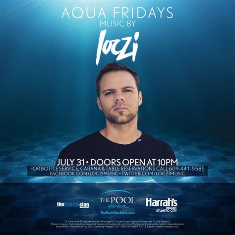 Aqua Fridays With Dj Loczi Friday Music Harrah Atlantic City After