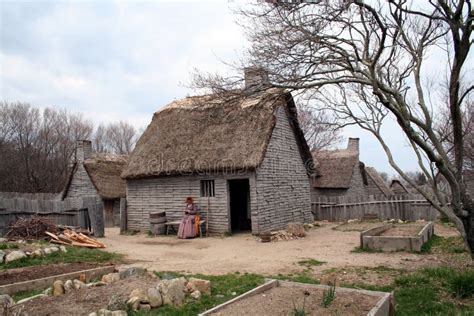 Early New England Settlement Stock Image Image Of Pilgrim Settlement