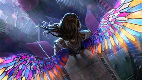 Angel Wings Stained Glass Fantasy Art Artwork Magic The Gathering Digital Art Wallpapers