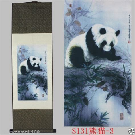 40chinese Suzhou Silk Art Panda Decoration Scroll Painting Drawing