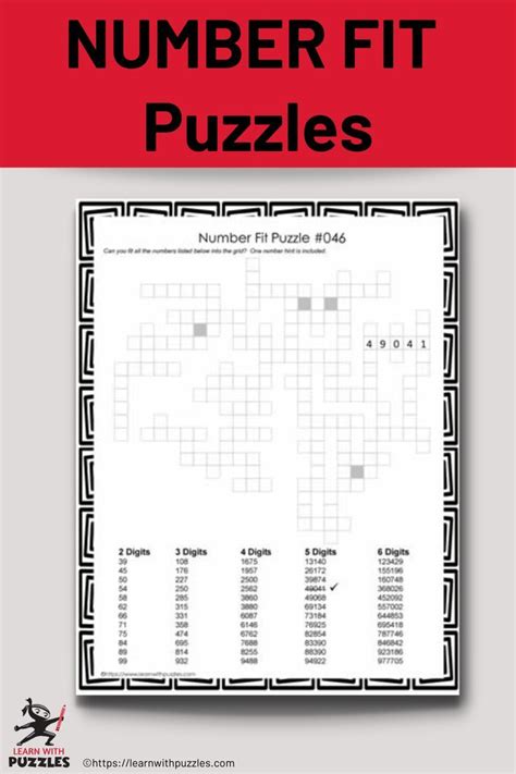 Free Number Fit Puzzle To Print Fill In The Blanks In 2022 Brain