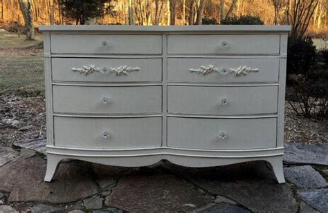 Vintage Painted Shabby Chic Creamy White Dresser With Floral Etsy