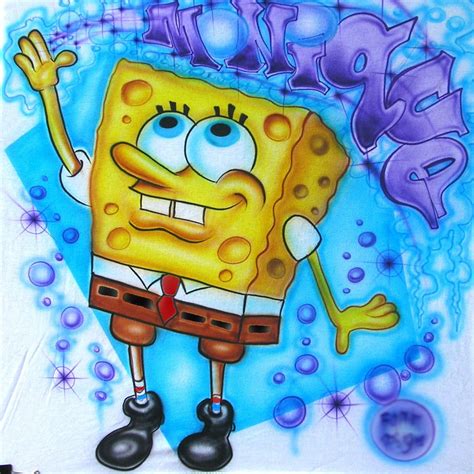 Spongebob Airbrush Shirt Airbrush Shirts Airbrush T Shirts Airbrush