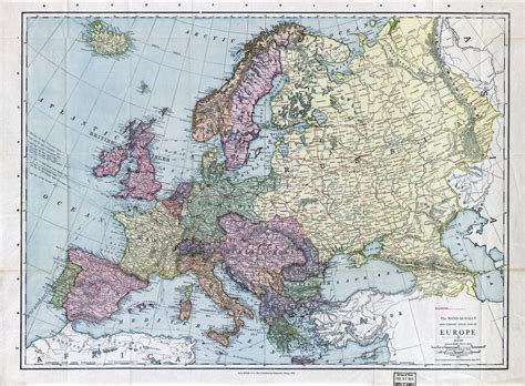 Large Detailed Old Political Map Of Europe 1912