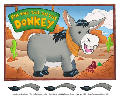 Printable Pin The Tail On The Donkey Game Birthday Party Activities