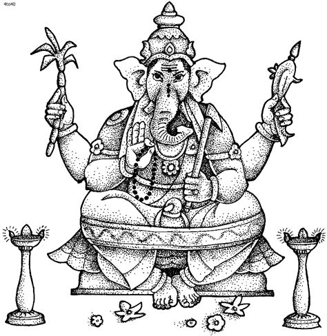 Free Ganesha Outline, Download Free Ganesha Outline png images, Free