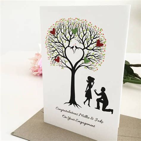 Handmade Engagement Card Personalised T Newly Engaged Handmade