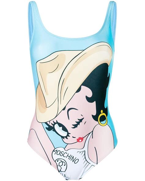 Moschino Betty Boop Swimsuit In Blue Lyst