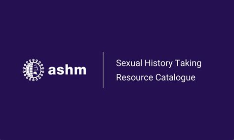 sexual history taking resource catalogue ashm health