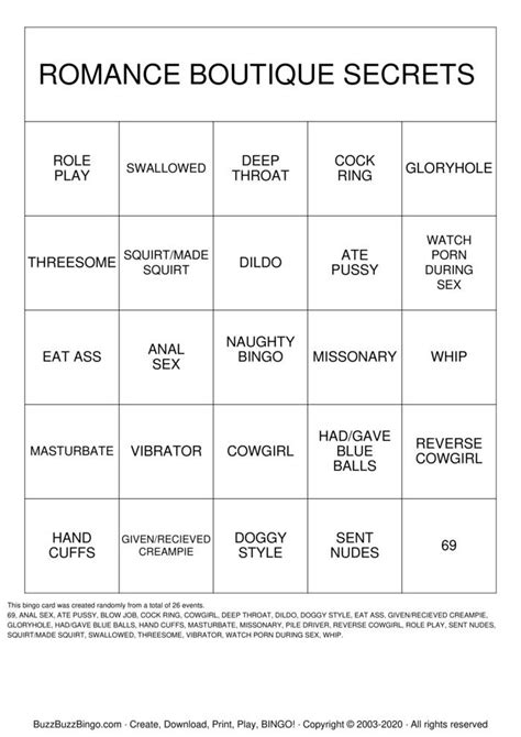 Adult Bingo Cards To Download Print And Customize