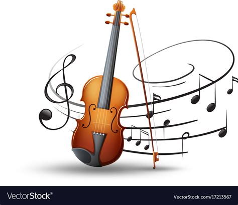 Violin And Music Notes In Background Royalty Free Vector
