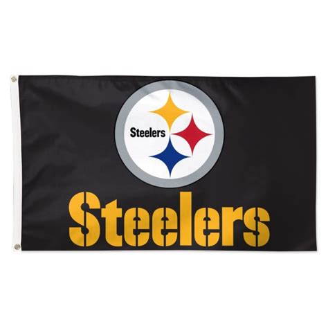 Pittsburgh Steelers Black Logo and Wordmark 3'x5' Flag