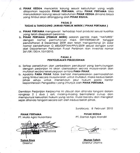 Contoh Nomor Surat Addendum Perjanjian Kerjasama Surat Perjanjian Desain Contoh Surat