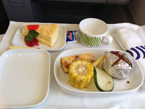 Finnair Xian Helsinki Business Pre Landing Meal Of Baked Potato With
