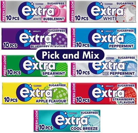 Extra Chewing Gum Pick And Mix Any 5 Flavours To Make 15 Or 30 Packs