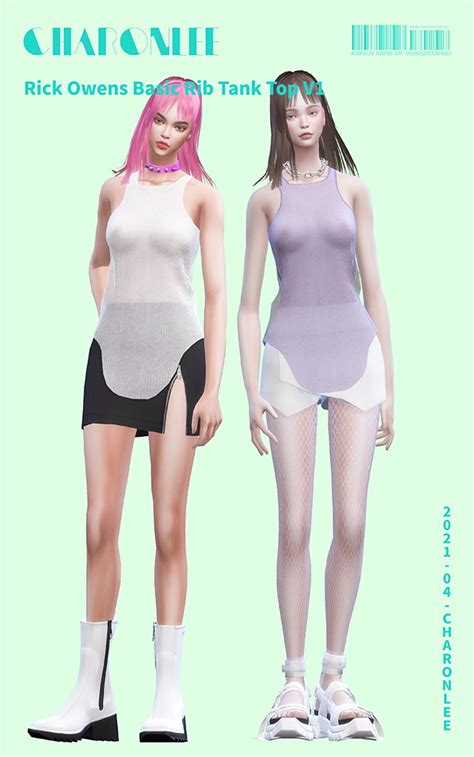 Rick Owens Basic Rib Tank Top From Charonlee Sims 4 Downloads
