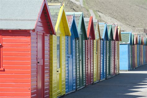 Free Stock Photo 7865 Colourful Wooden Beach Huts Freeimageslive